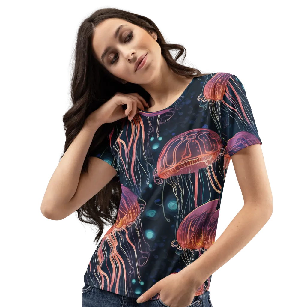 Jellyfish Nocturne on Women's Crew Neck T-Shirt — Print file
