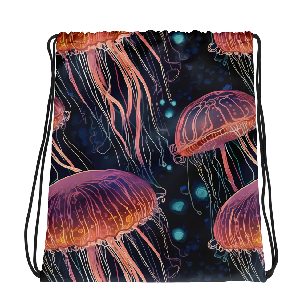Jellyfish Nocturne on Drawstring Bag — Mockup