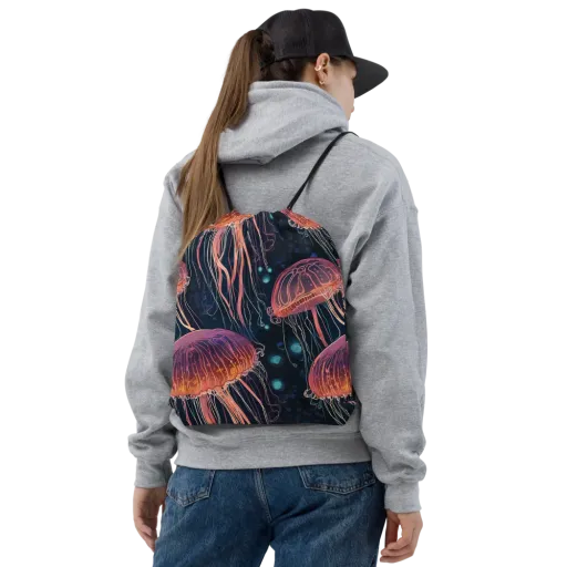 Jellyfish Nocturne on a Drawstring Bag