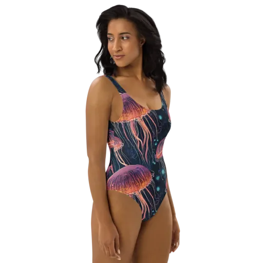 Jellyfish Nocturne on a One-Piece Swimsuit