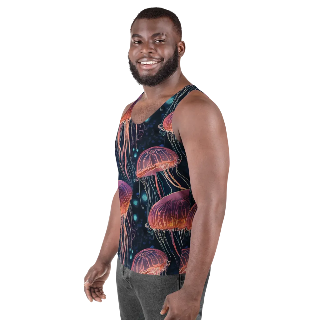 Jellyfish Nocturne on Men's Tank Top — Left Front