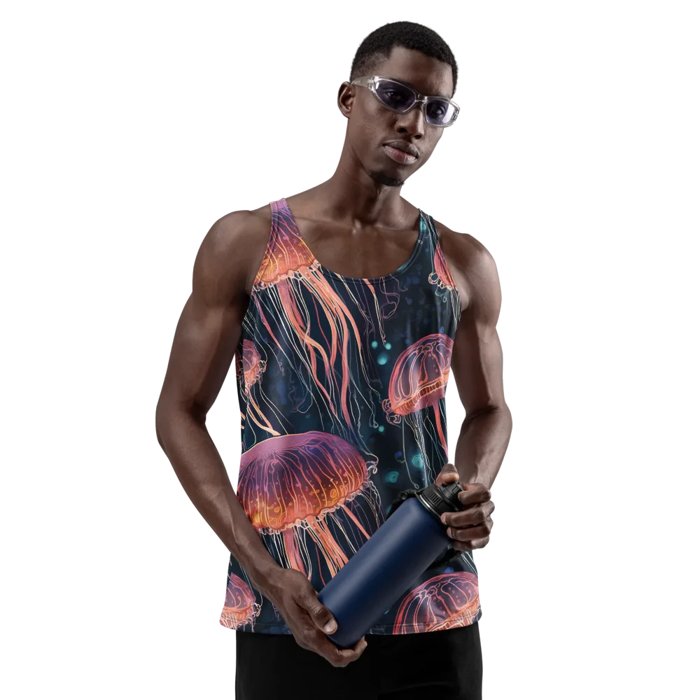 Jellyfish Nocturne on Men's Tank Top — Back print