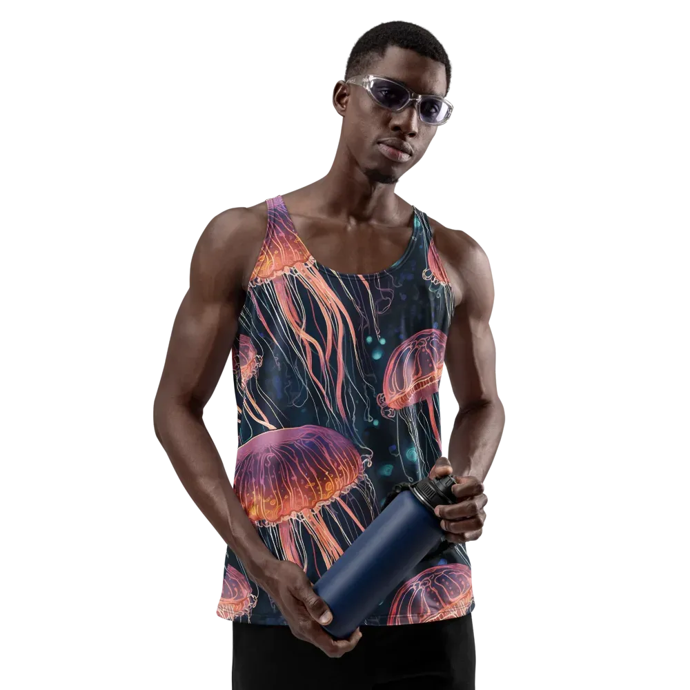 Jellyfish Nocturne on Men's Tank Top — Back print