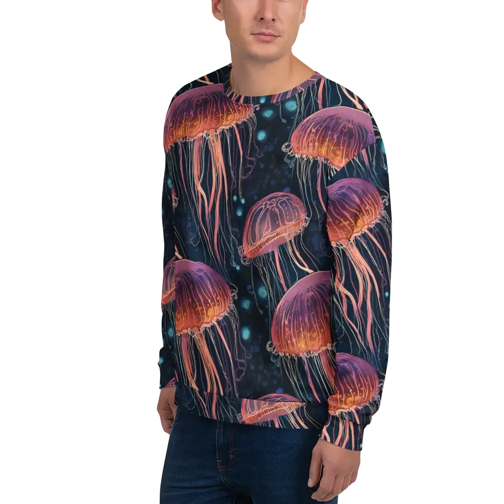 Jellyfish Nocturne on Sweatshirt — Left Front