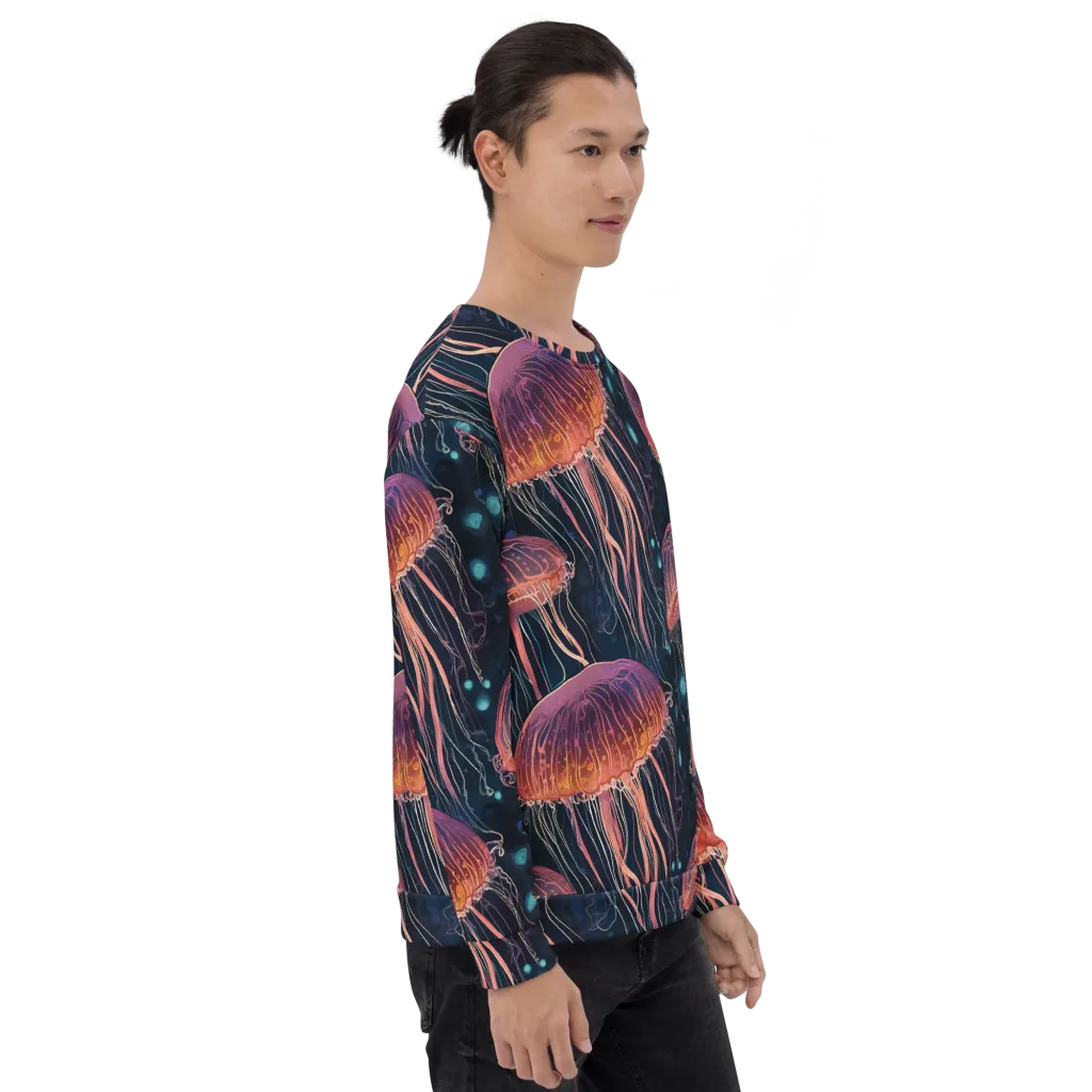 Jellyfish Nocturne on Sweatshirt — Right sleeve