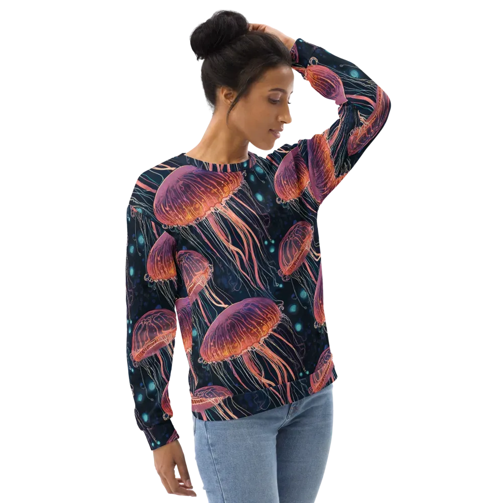 Jellyfish Nocturne on Sweatshirt — Back print