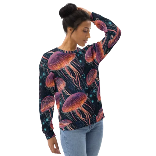 Jellyfish Nocturne on a Sweatshirt