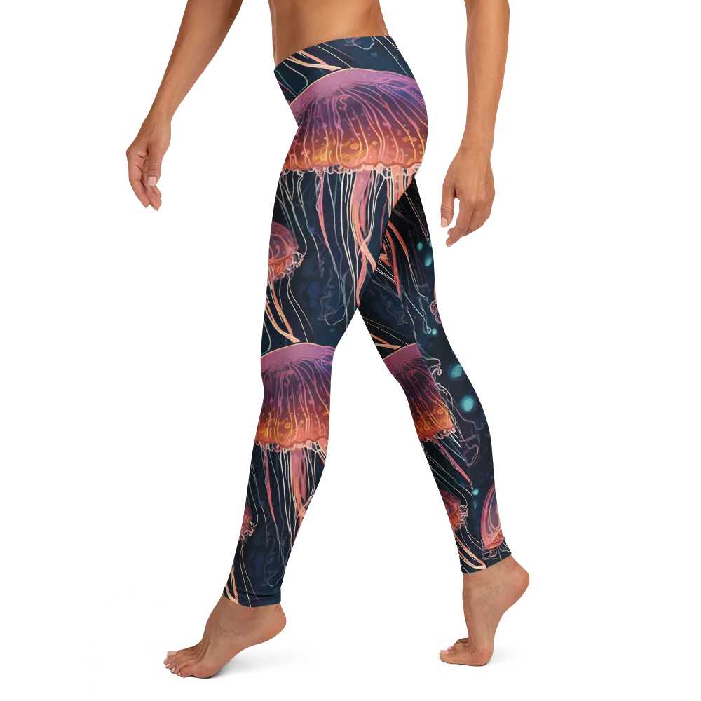 Jellyfish Nocturne on Leggings — Left