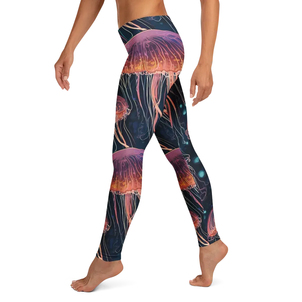 Jellyfish Nocturne on Leggings — Left