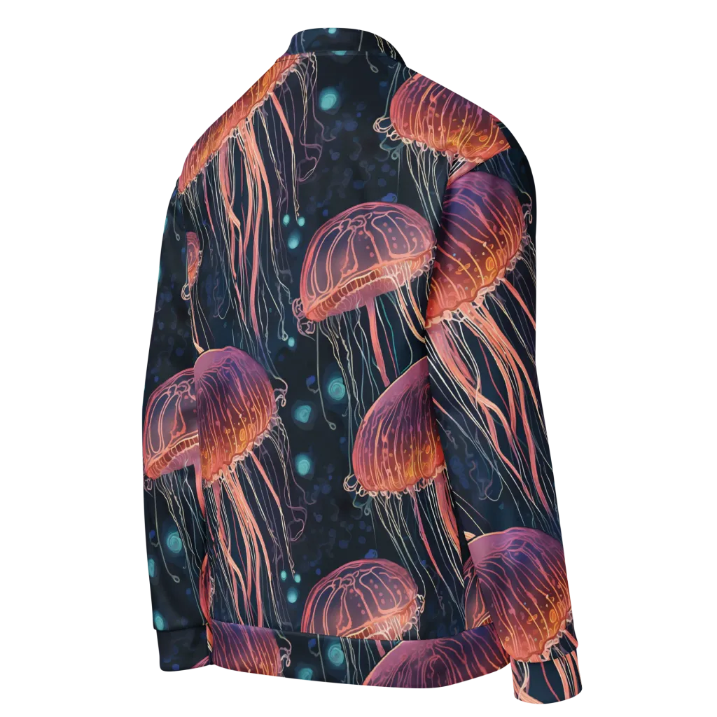 Jellyfish Nocturne on Bomber Jacket — Details