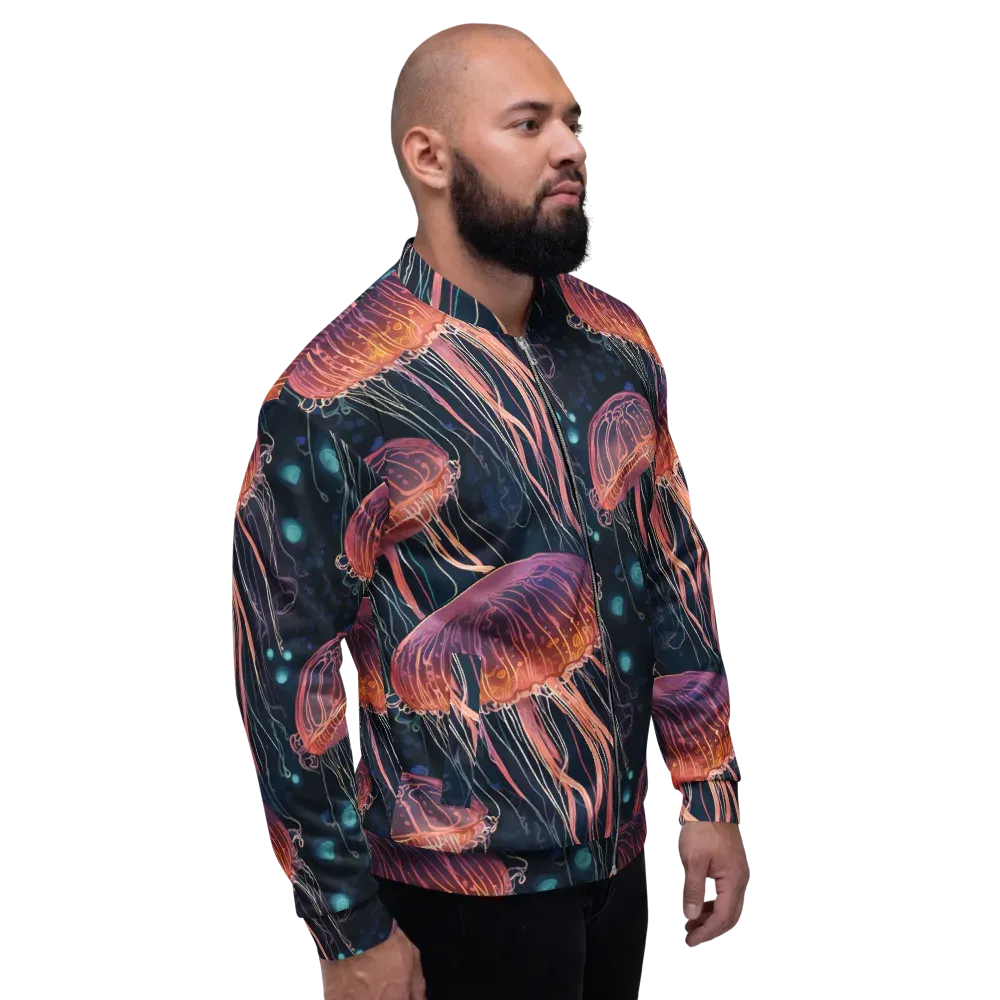 Jellyfish Nocturne on Bomber Jacket — Right