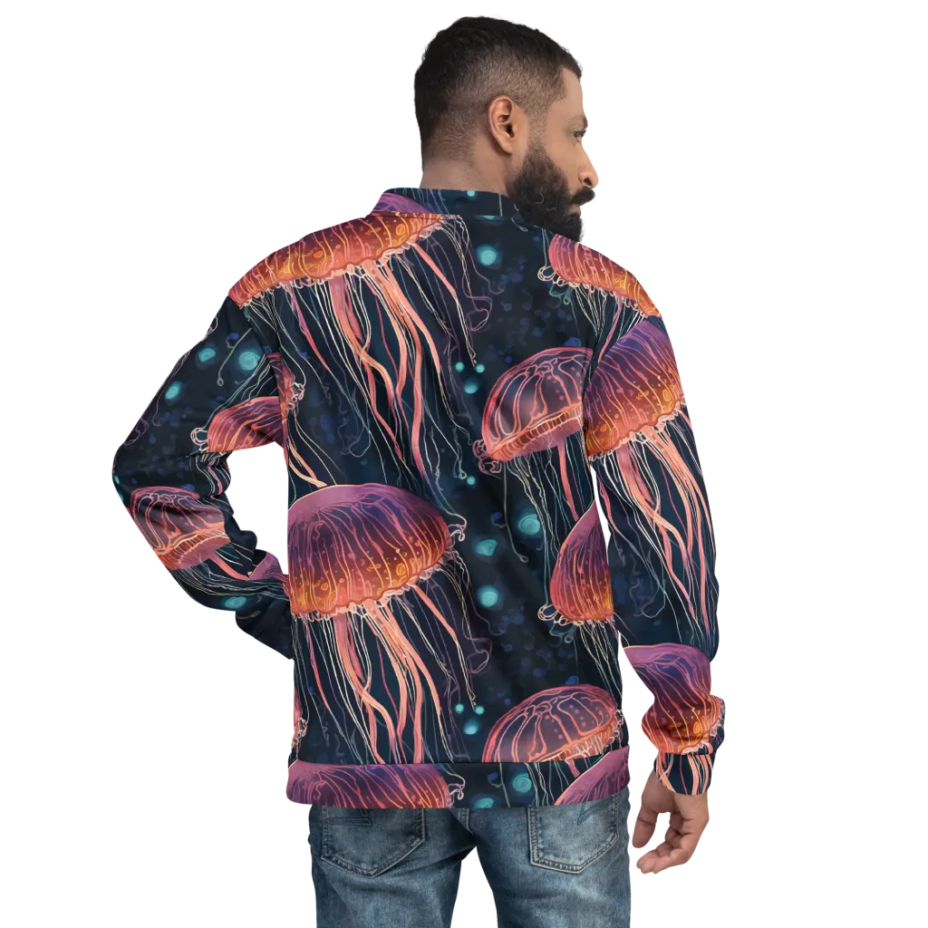 Jellyfish Nocturne on Bomber Jacket — Back print