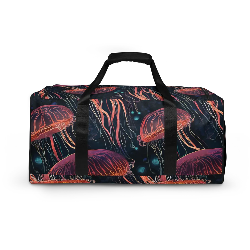 Jellyfish Nocturne on Duffle Bag — Back print