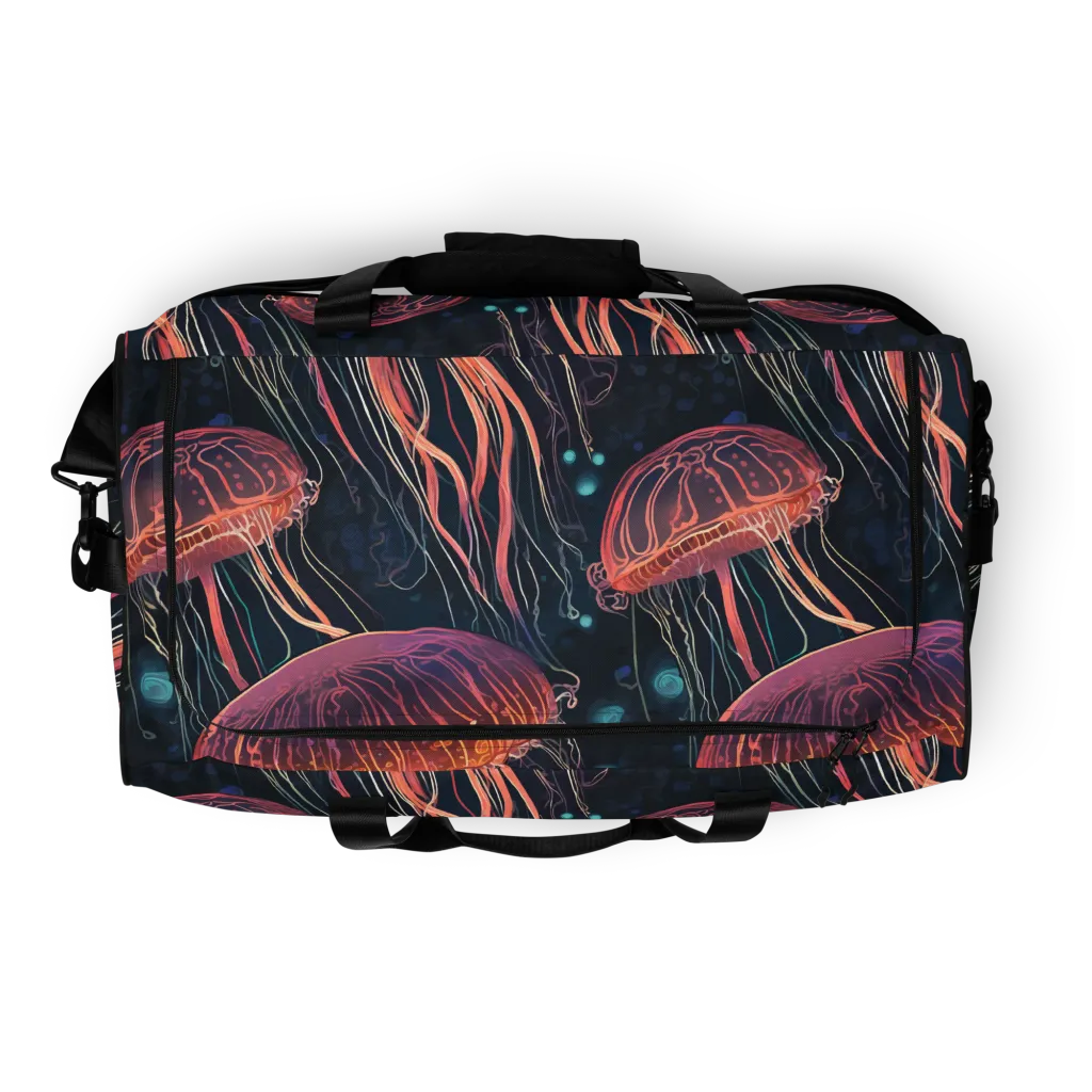 Jellyfish Nocturne on Duffle Bag — Top print
