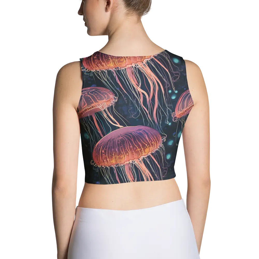 Jellyfish Nocturne on Crop Top — Back