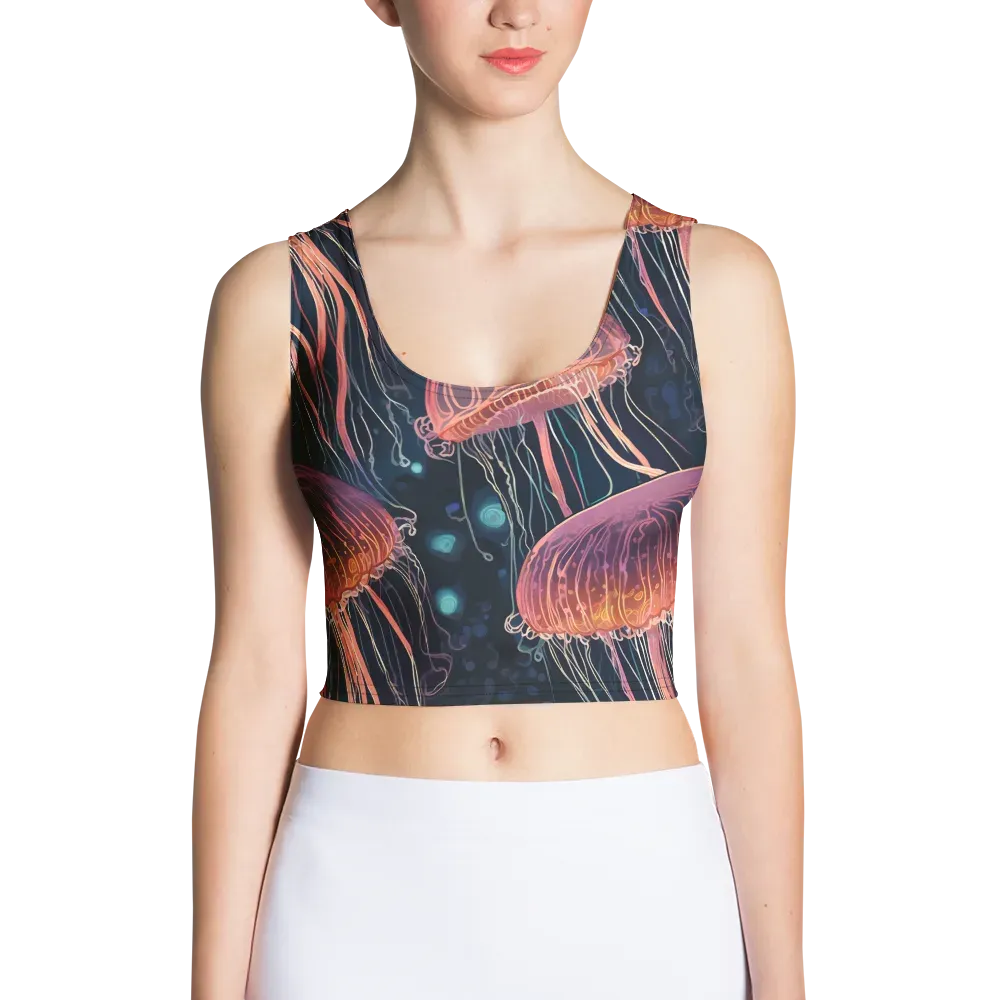 Jellyfish Nocturne on Crop Top — Front