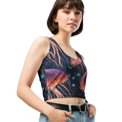Jellyfish Nocturne on a Crop Top