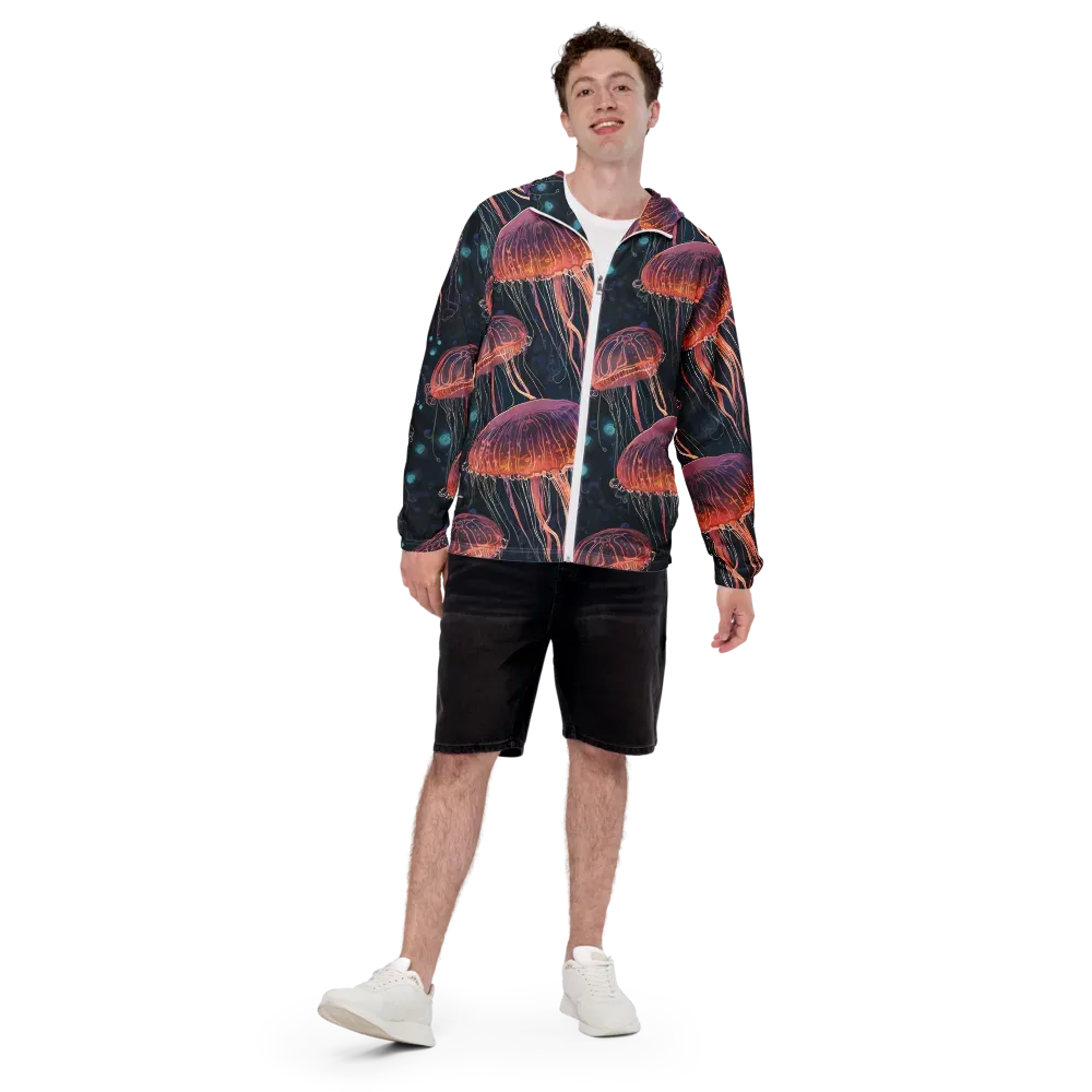 Jellyfish Nocturne on Men's Windbreaker — Back print