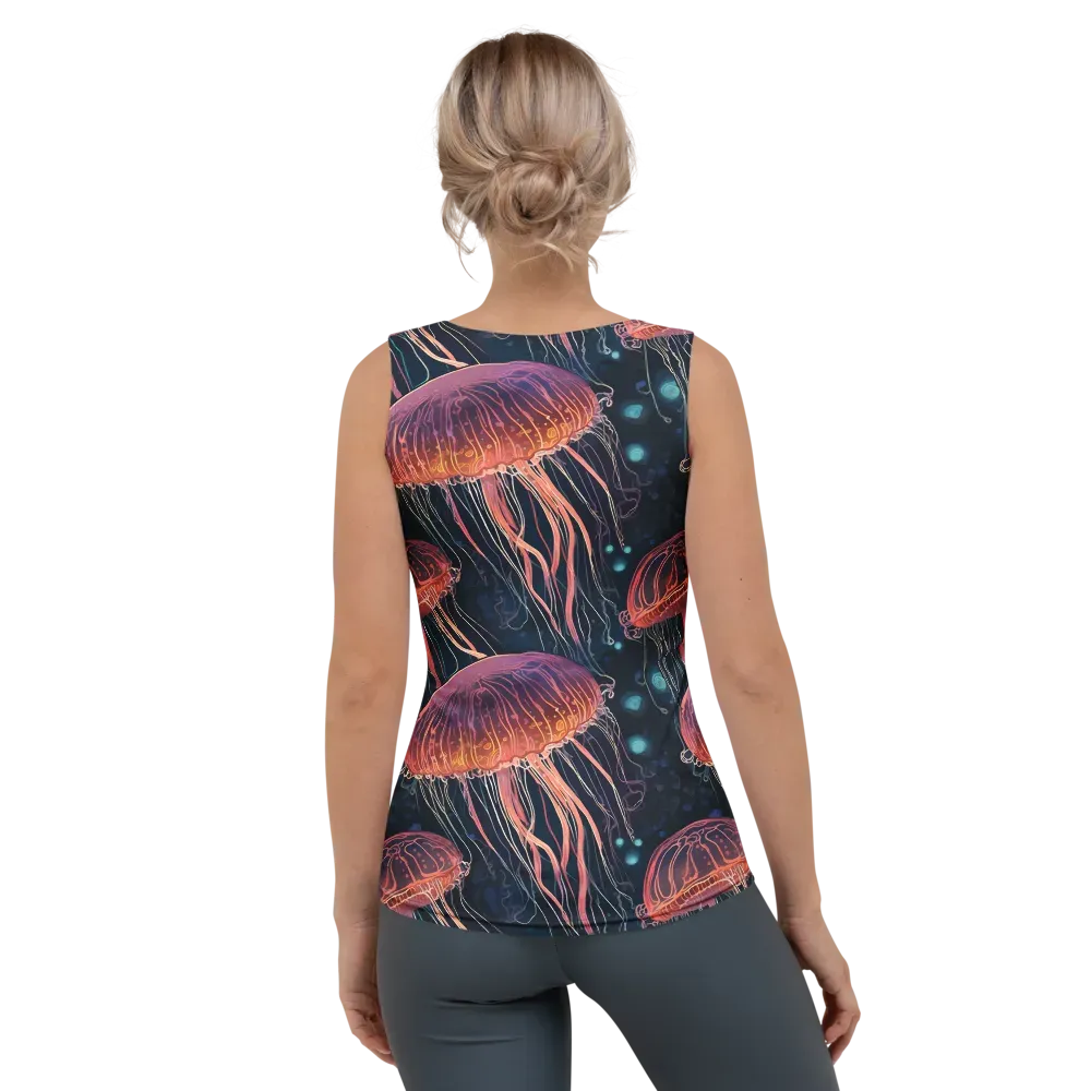 Jellyfish Nocturne on Women's Tank Top — Back