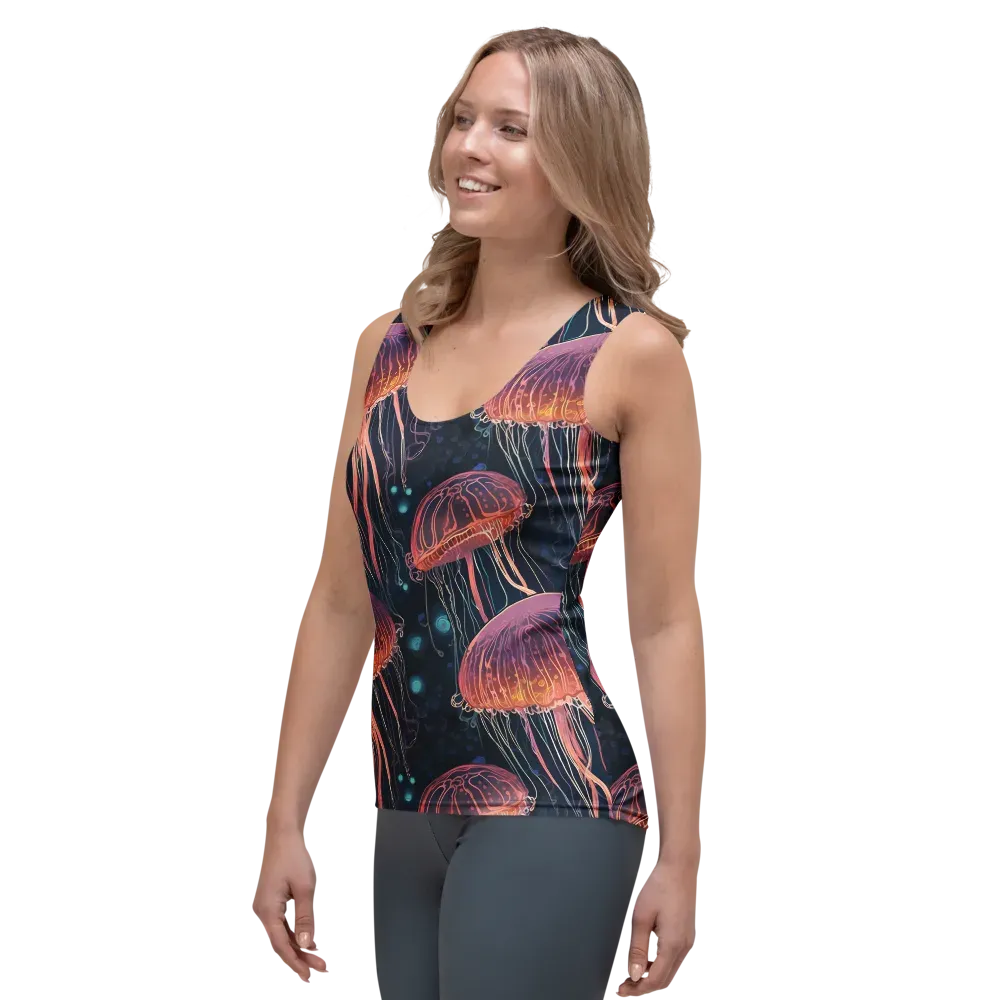 Jellyfish Nocturne on Women's Tank Top — Left Front