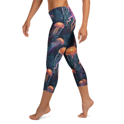 Jellyfish Reverie on a Capri Leggings