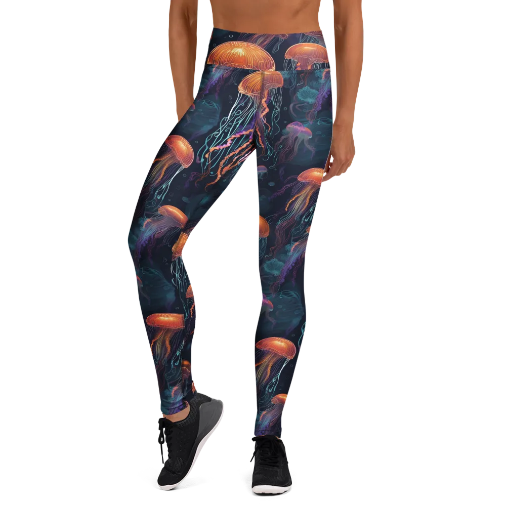 Jellyfish Reverie on Yoga Leggings — Front
