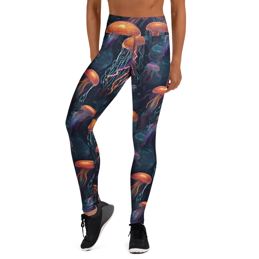 Jellyfish Reverie on Yoga Leggings — Front