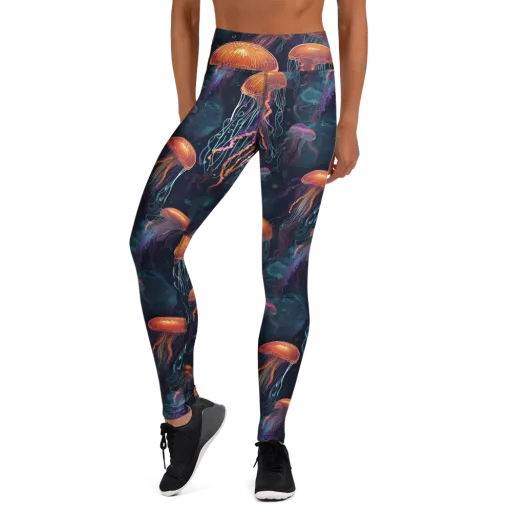 Jellyfish Reverie on a Yoga Leggings