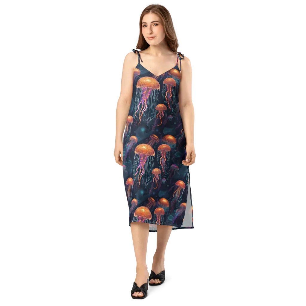 Jellyfish Reverie on Slip Dress — Front