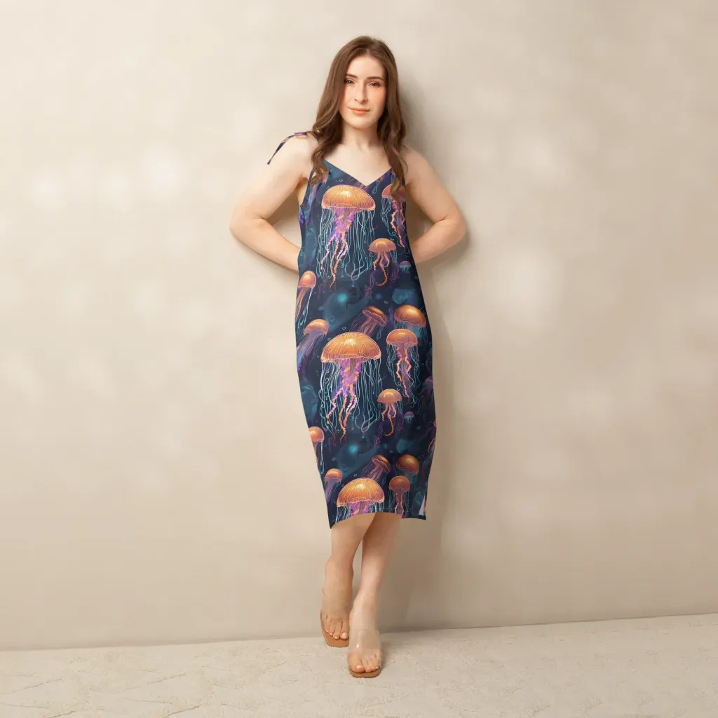 Jellyfish Reverie on Slip Dress — Back print