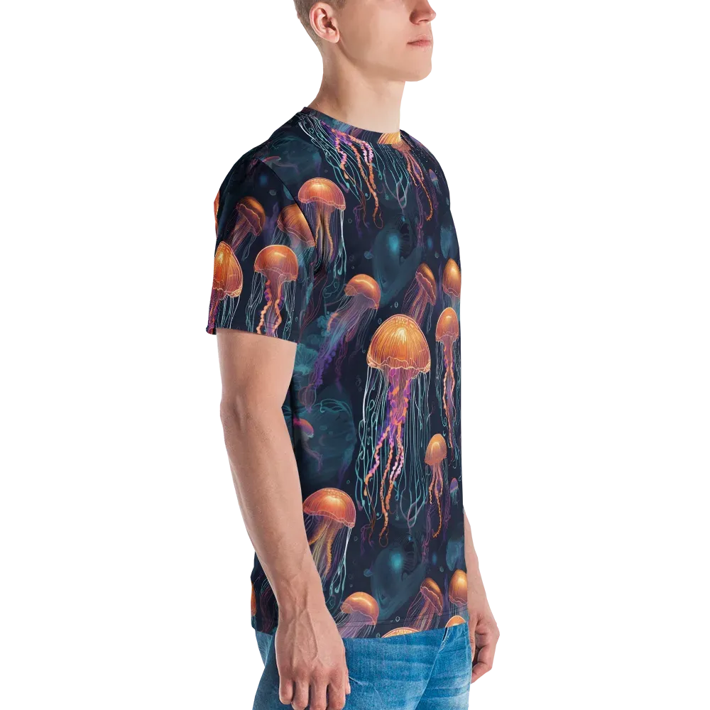 Jellyfish Reverie on Men's Crew Neck T-Shirt — Right