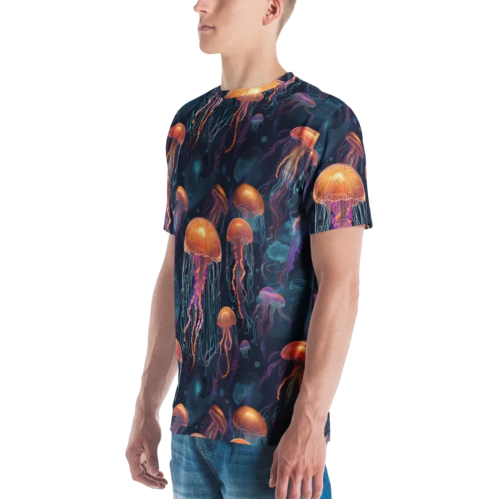 Jellyfish Reverie on Men's Crew Neck T-Shirt — Left