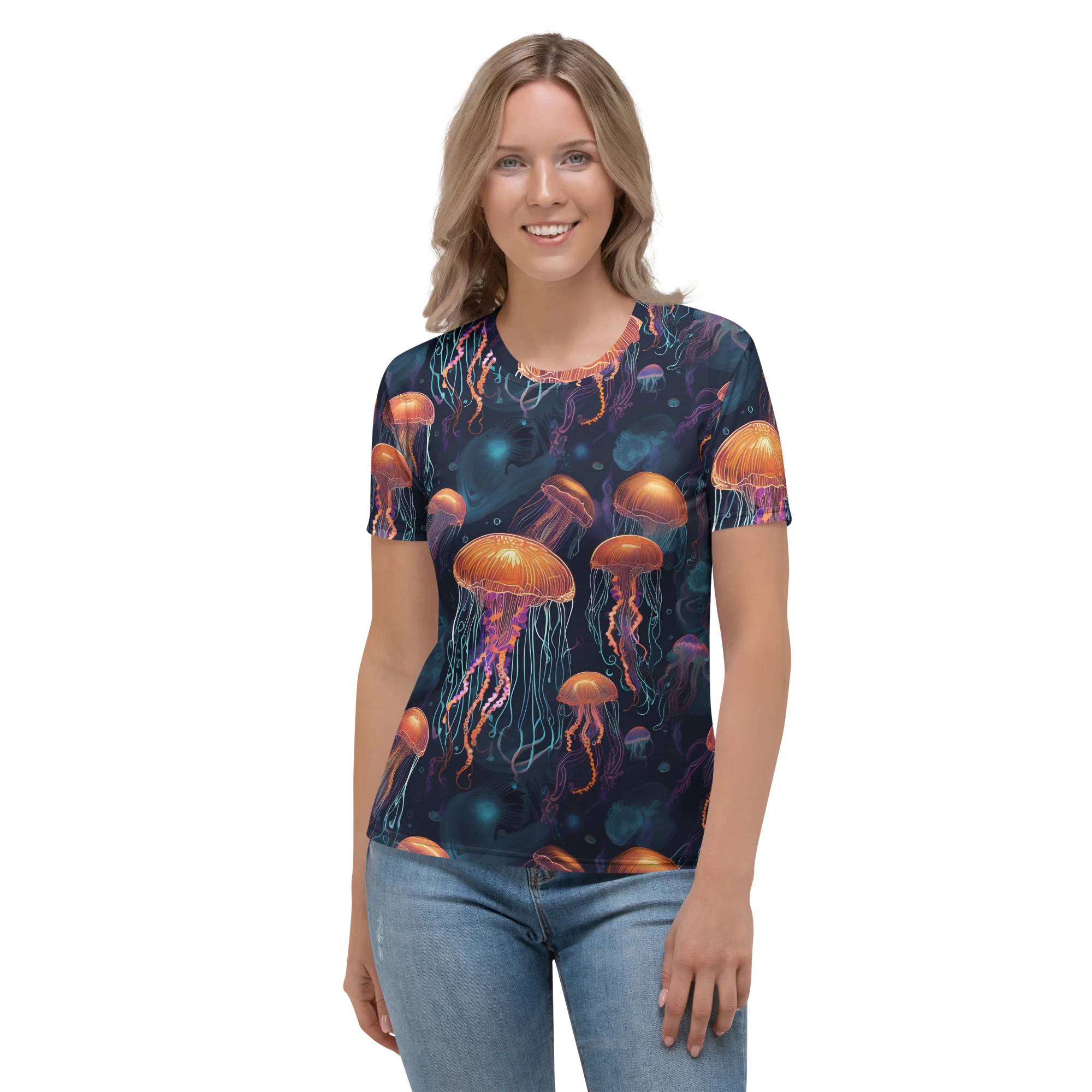 Jellyfish Reverie on Women's Crew Neck T-Shirt — Front