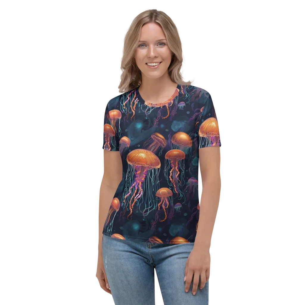 Jellyfish Reverie on Women's Crew Neck T-Shirt — Front