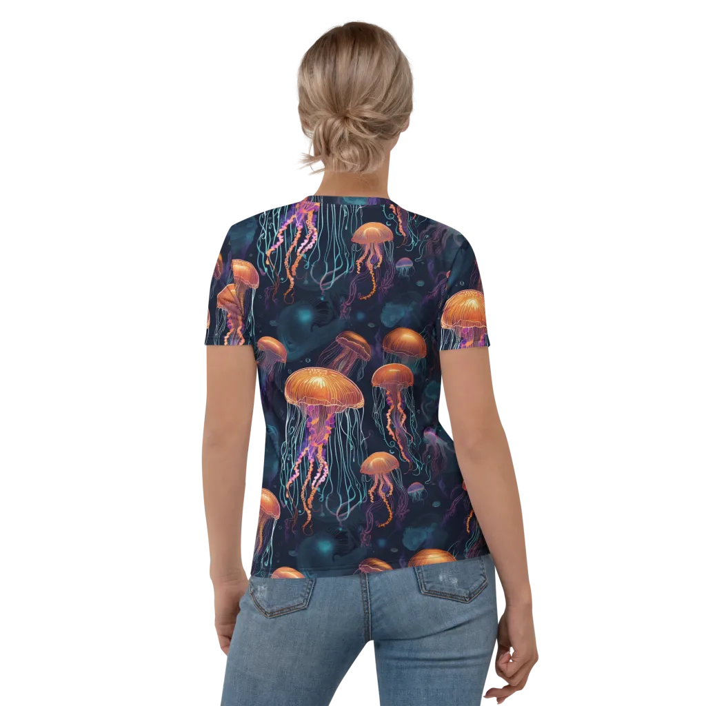 Jellyfish Reverie on Women's Crew Neck T-Shirt — Back