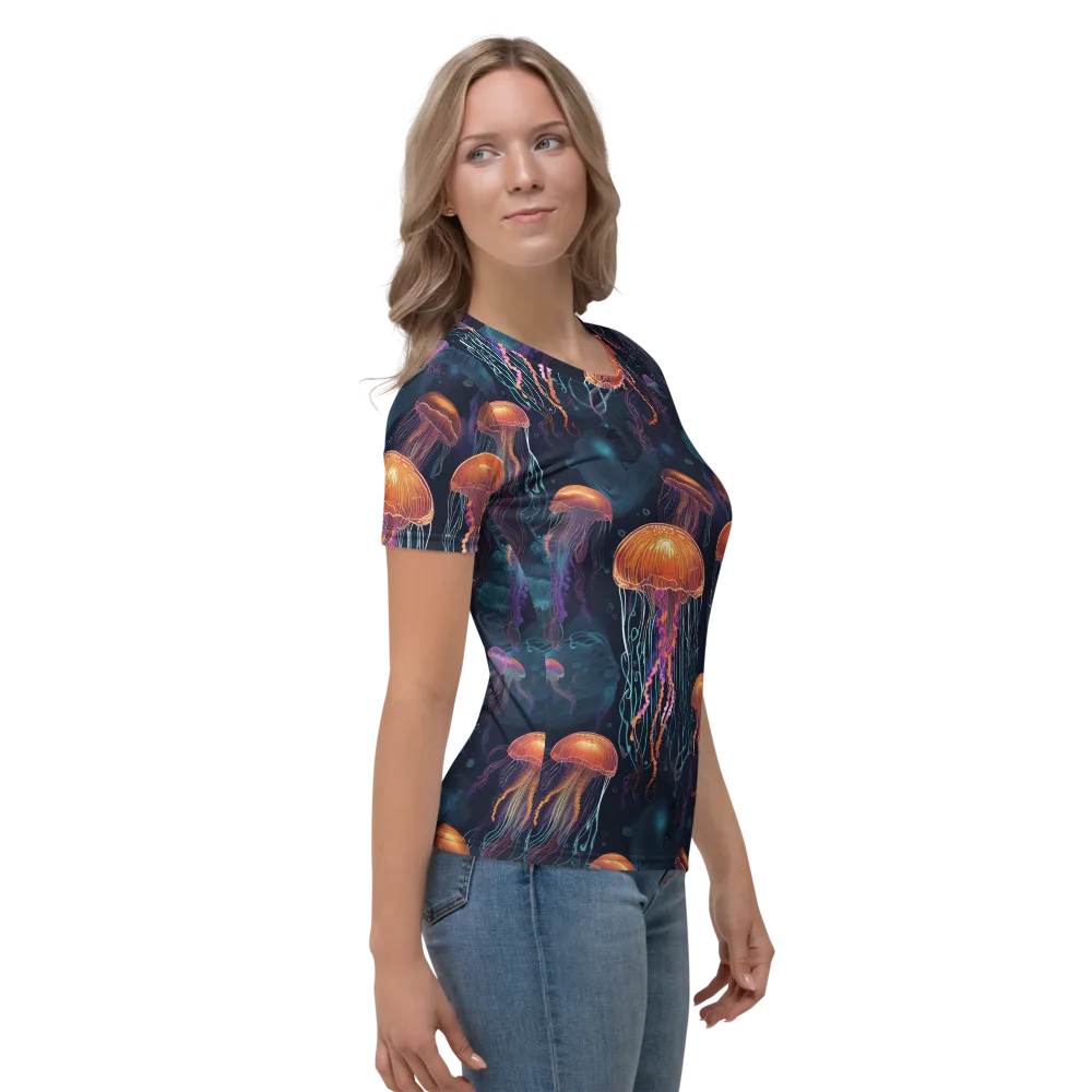 Jellyfish Reverie on Women's Crew Neck T-Shirt — Back print