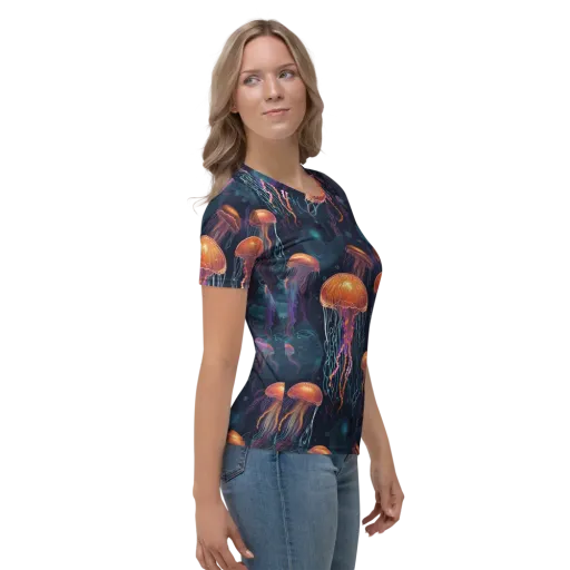 Jellyfish Reverie on a Women's Crew Neck T-Shirt