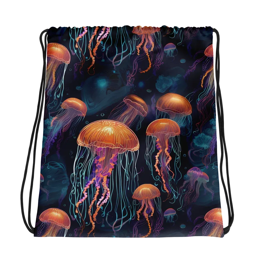 Jellyfish Reverie on Drawstring Bag — Mockup