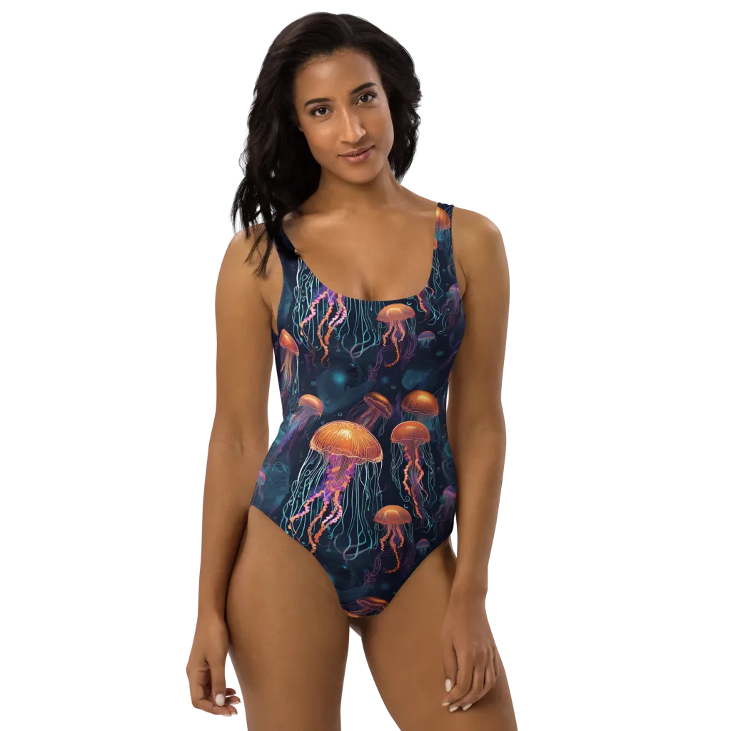 Jellyfish Reverie on One-Piece Swimsuit — Front print