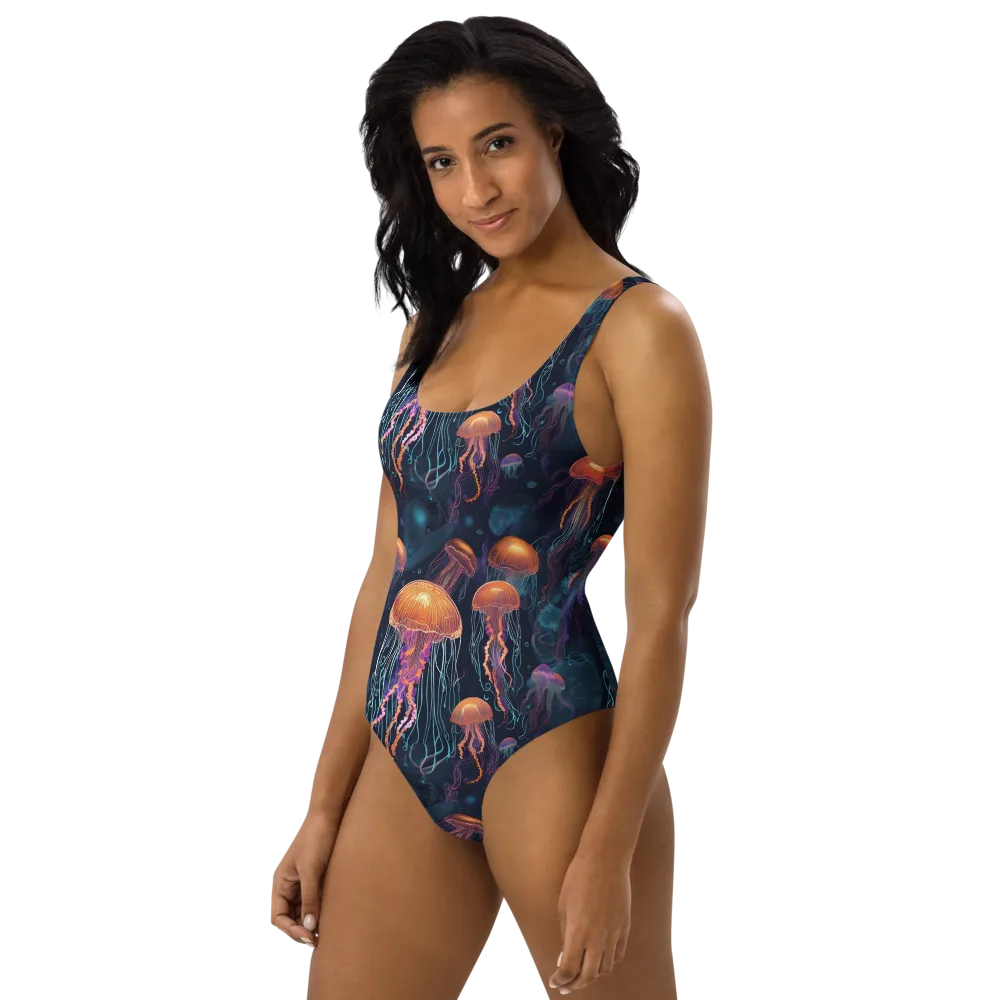 Jellyfish Reverie on One-Piece Swimsuit — Back print