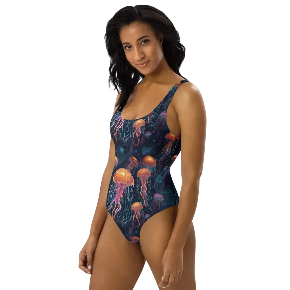 Jellyfish Reverie on One-Piece Swimsuit — Back print