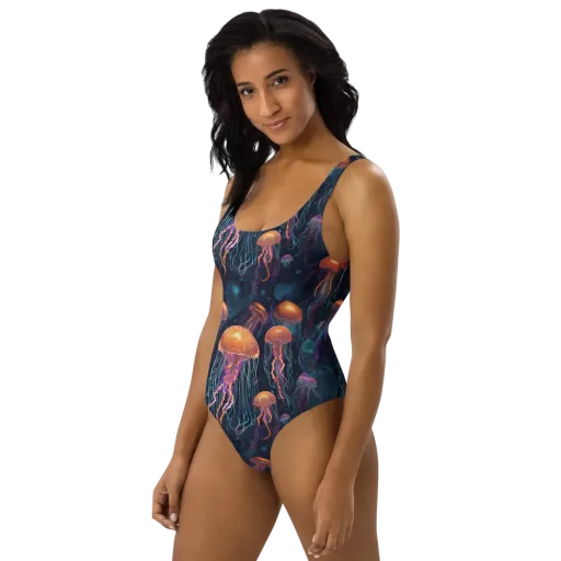 Jellyfish Reverie on a One-Piece Swimsuit