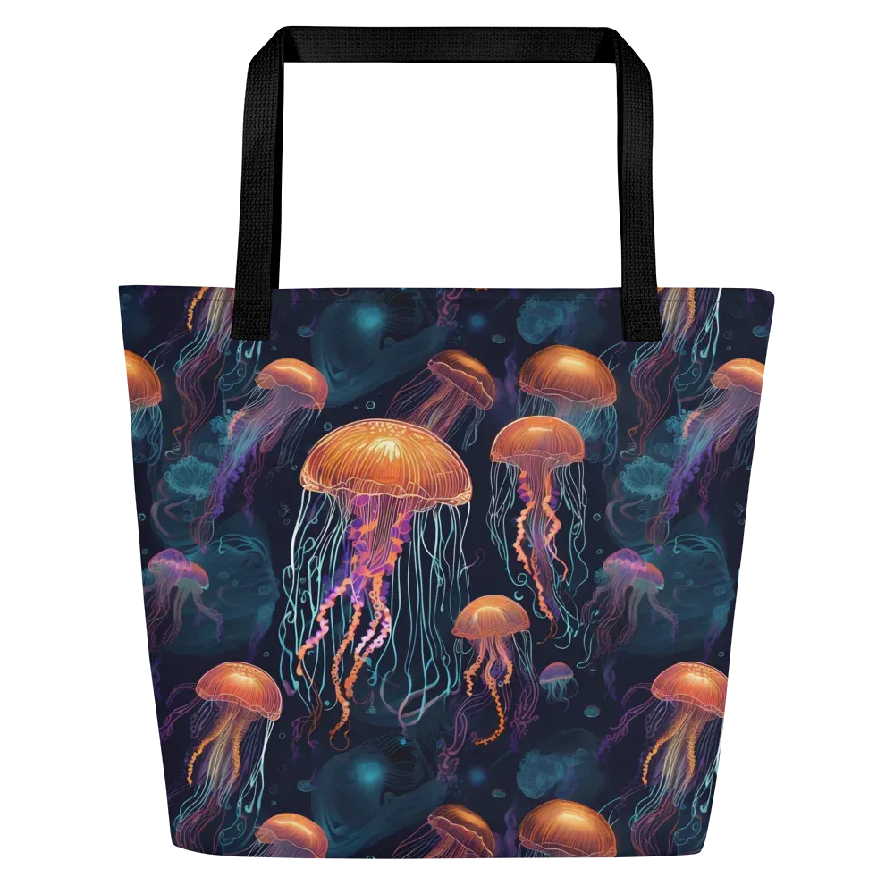 Jellyfish Reverie on Large Tote Bag W/ Pocket — Front