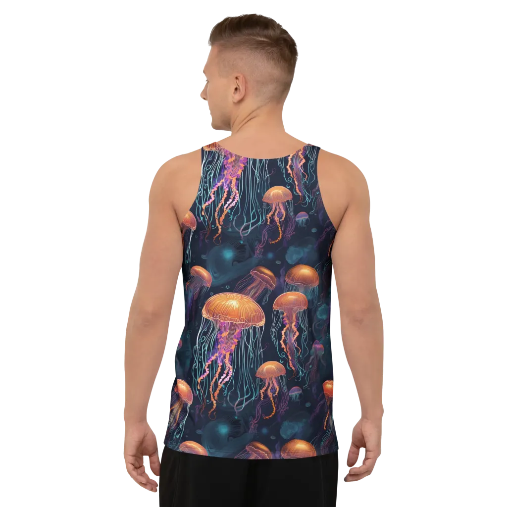 Jellyfish Reverie on Men's Tank Top — Back print