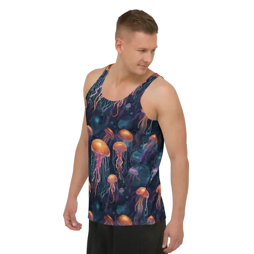 Jellyfish Reverie on a Men's Tank Top