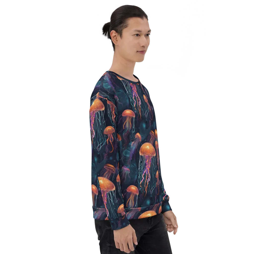 Jellyfish Reverie on Sweatshirt — Right sleeve