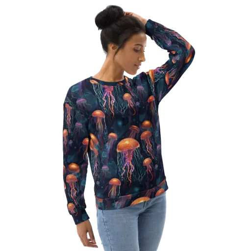 Jellyfish Reverie on a Sweatshirt