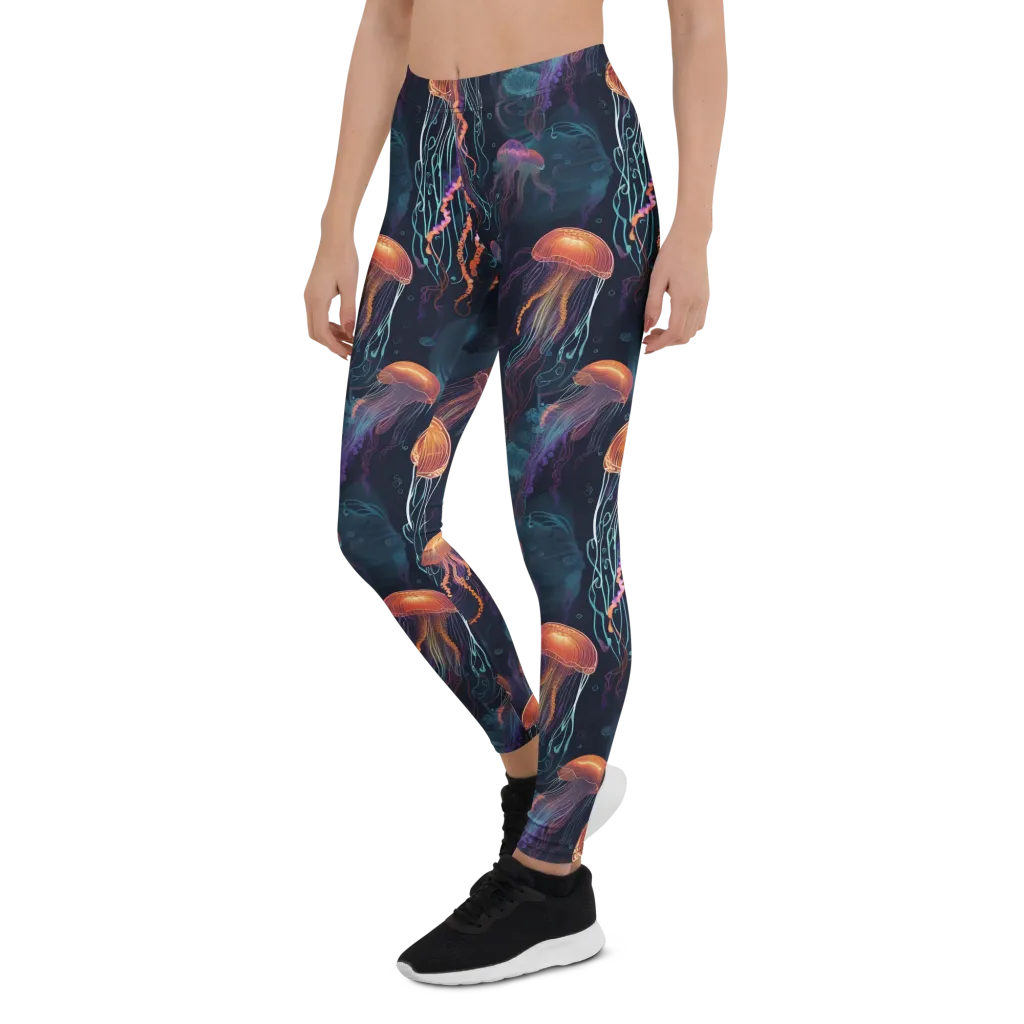 Jellyfish Reverie on Leggings — Left Front
