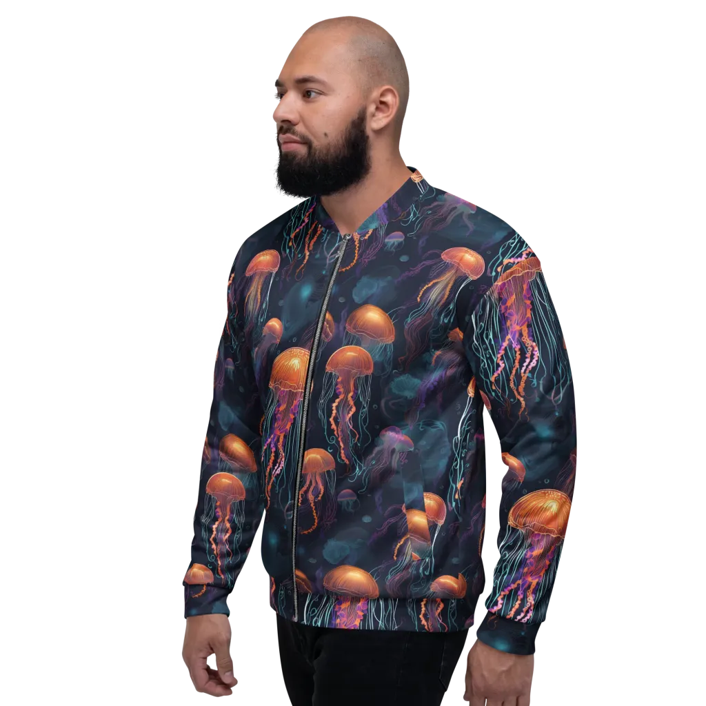 Jellyfish Reverie on Bomber Jacket — Left