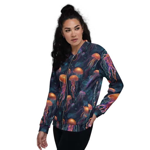 Jellyfish Reverie on a Bomber Jacket